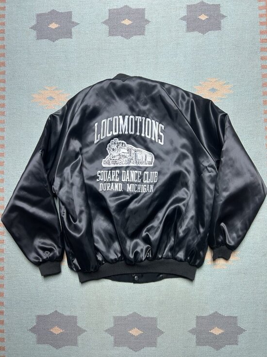 Other - Vintage satin bomber jacket locomotions square dance club Durand Michigan large